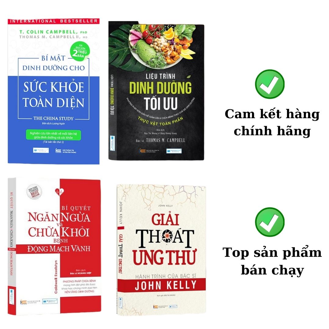 Combo sách Bí mật dinh dưỡng + Liệu trình dinh dưỡng + Động mạch vành + Giải thoát ung thư