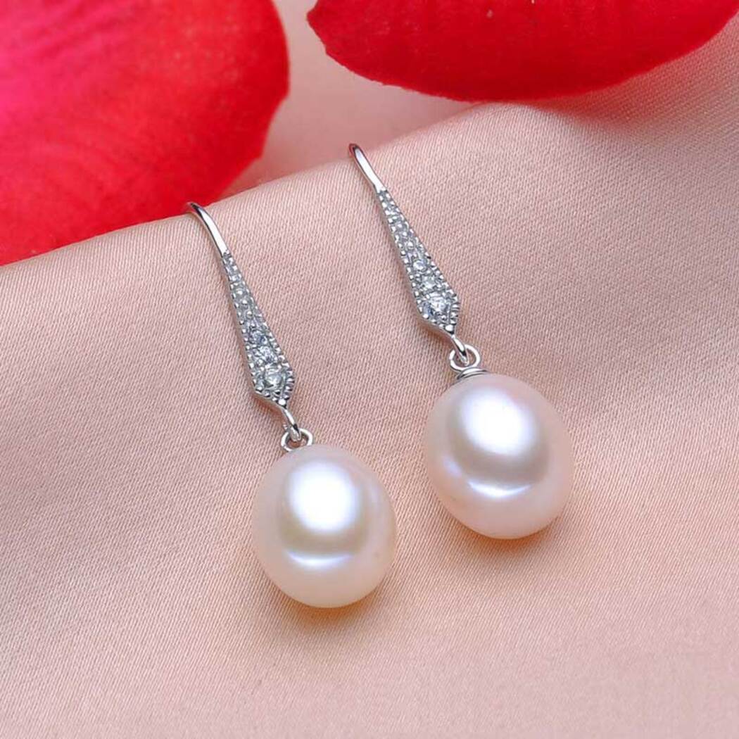 Bông Tai Ngọc Trai Nước Ngọt Thiên Nhiên Cao Cấp - Móc Câu Sang Trọng - Trang Sức Cô Tấm - VERA PEARL - CTJ1710