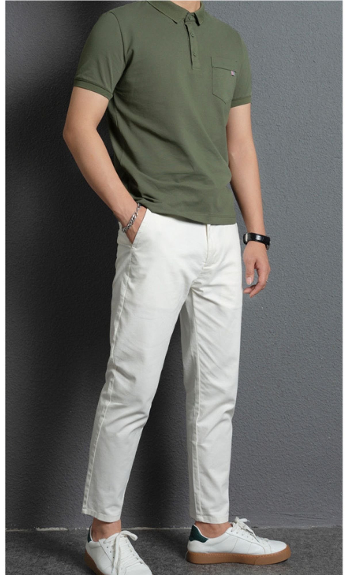 Áo POLO nam túi ngực, áo trung niên ngắn tay phom rộng fullsize -tsstore95