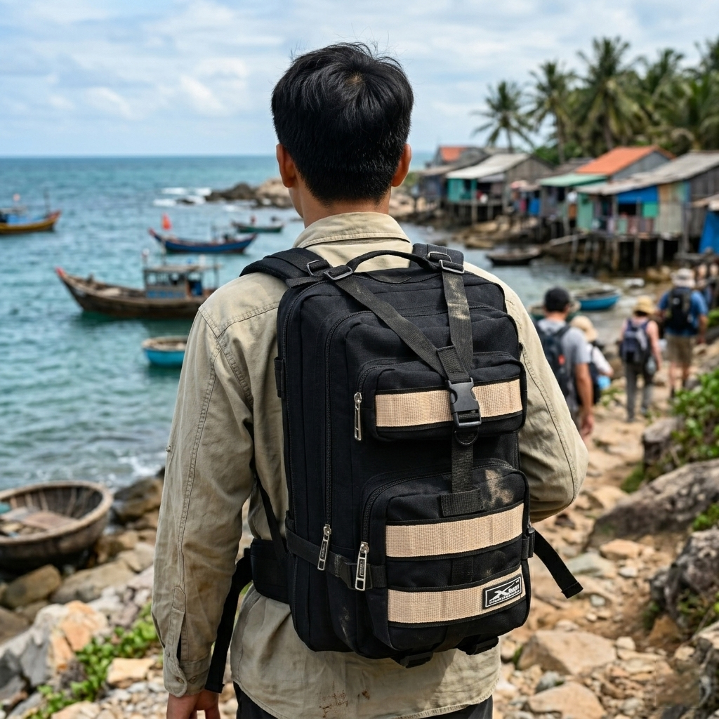 Balo Du Lịch Phượt Xbags Hike Cao Cấp, Nam Tính Phong Trần, Đa Ngăn Tiện Dụng, Đựng Được Laptop 15.6 Inch Màu Đen Xb1003!