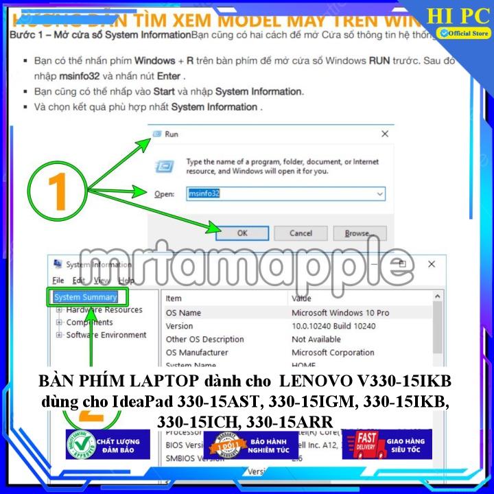 BÀN PHÍM LAPTOP dành cho LENOVO V330-15IKB dùng cho IdeaPad 330-15AST 330-15IGM 330-15IKB 330-15ICH 330-15ARR - Hàng Nhập Khẩu