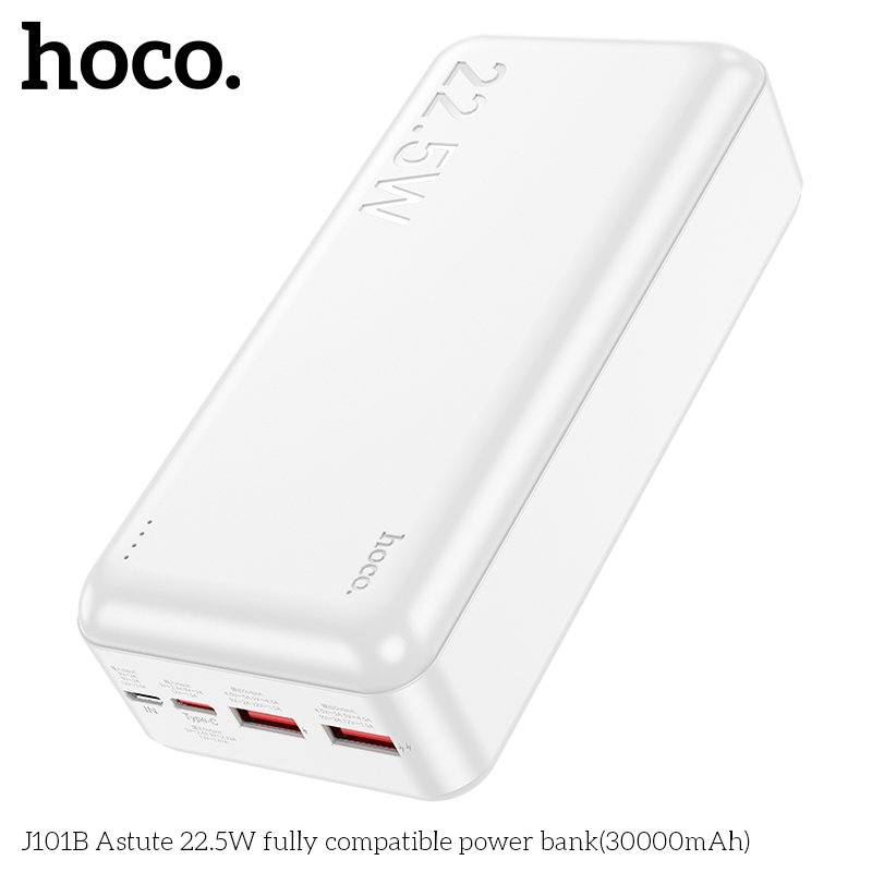 Pin Sạc Dự Phòng Dành Cho Hoco J101B 30000Mah 22.5W Pd20W Qc3.0 Cao Cấp Hàng Chính Hãng