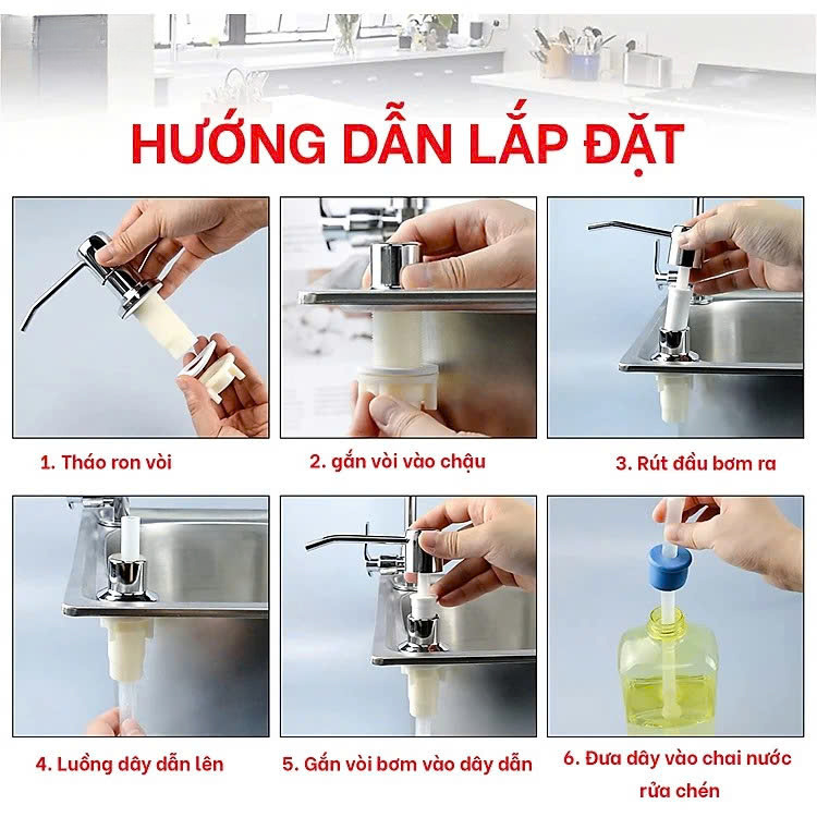 Vòi bơm dây dẫn nước rửa chén inox 304 dây 120cm