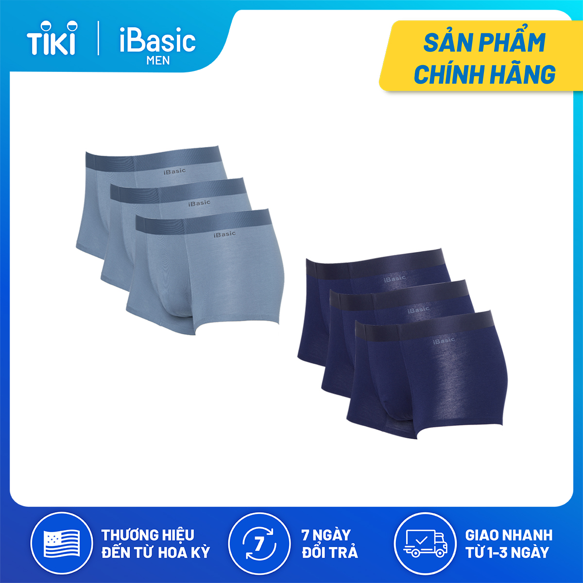 Combo 6 quần lót nam không đường may bonding trunk iBasic PANM104