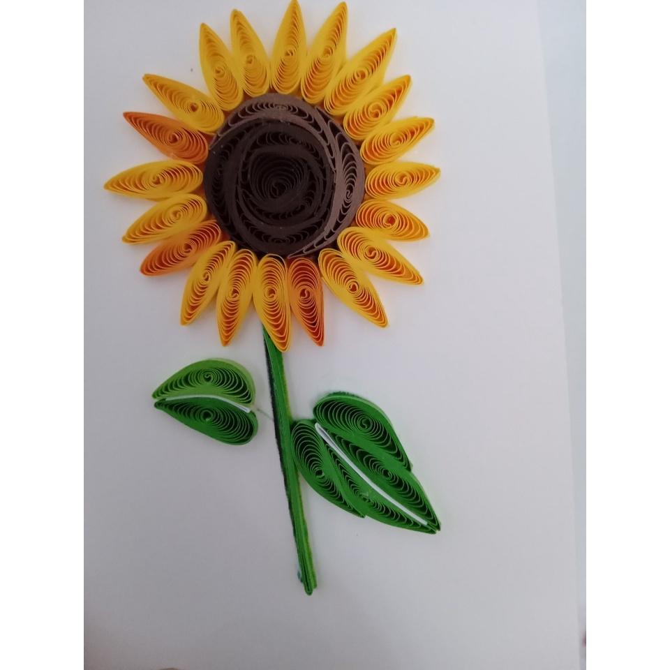 Thiệp Quilling giấy xoắn Handmade, hoa kích thước 8cmx12cm