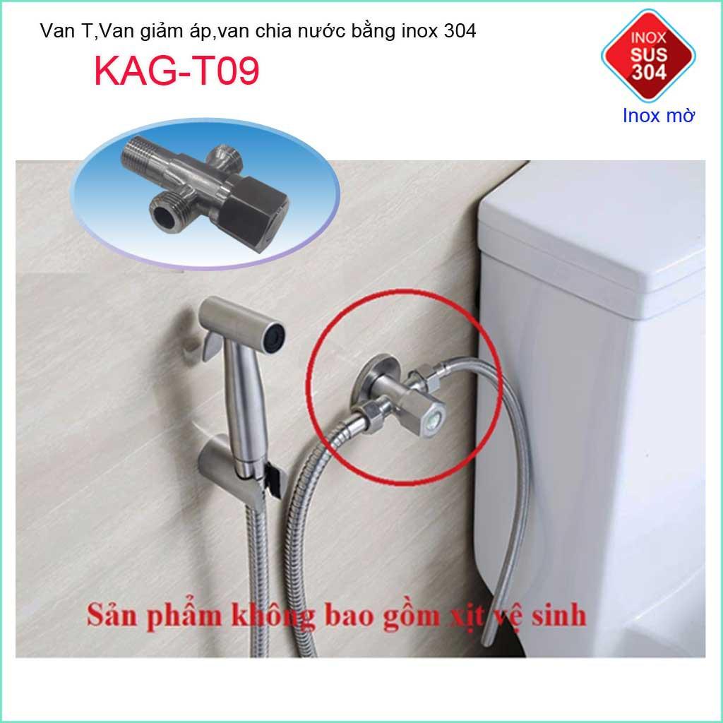 Van giảm áp lực nước chữ T , van T chia nước Inox 304 KAG-T09