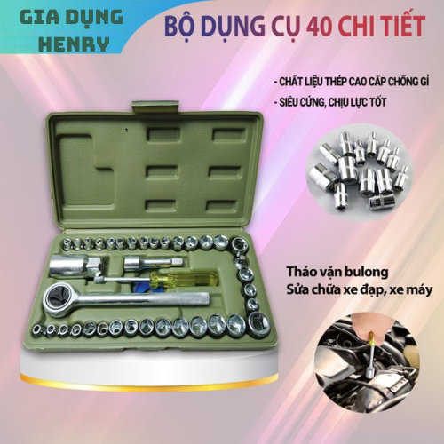 Bộ dụng cụ sửa chữa xe máy 40 chi tiết/đồ nghề sửa xe máy, xe đạp - HENRYSA