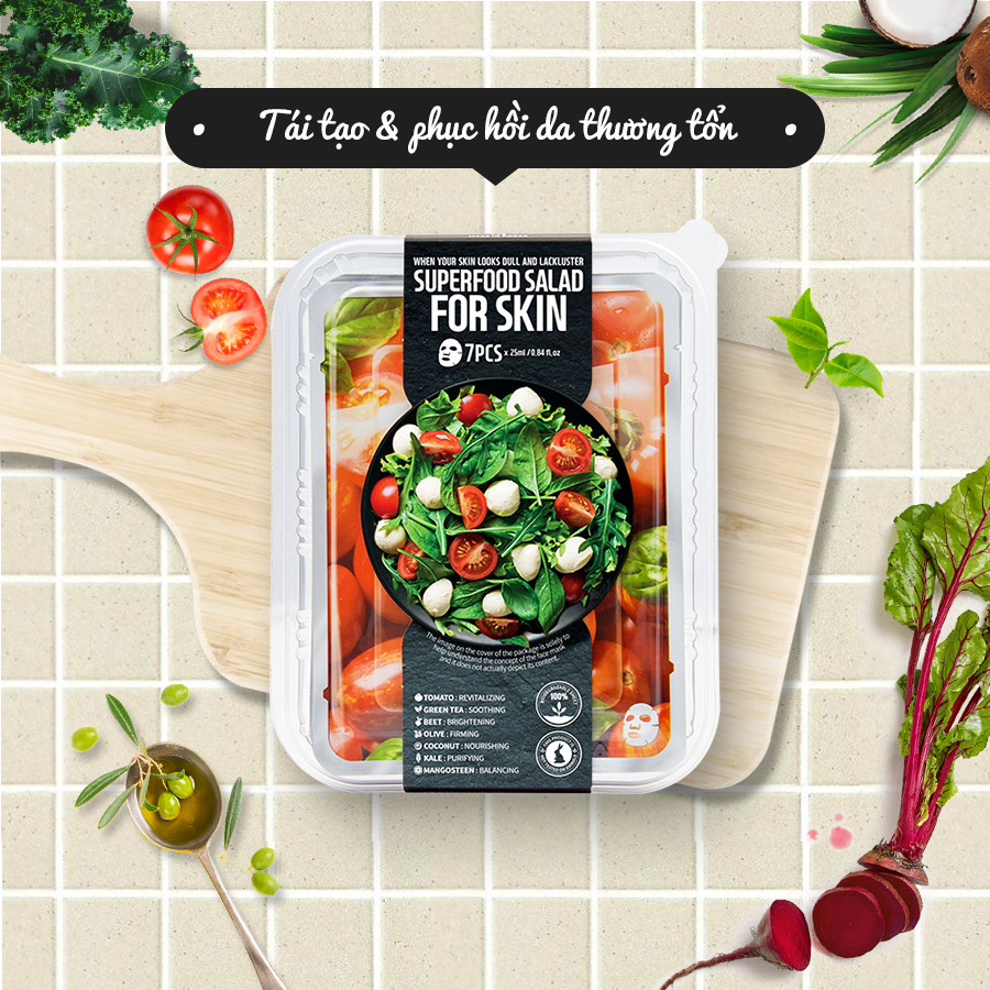 Combo Mặt Nạ Salad FarmSkin ( Hộp 7 miếng )