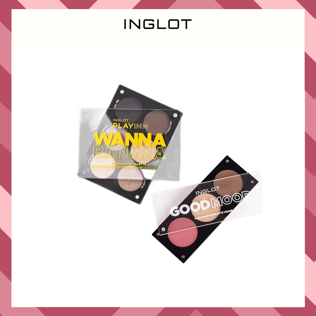 Bộ trang điểm má hồng, bắt sáng, tạo khối 3in1 Face Palette + Bảng phấn mắt 6 ô lâu trôi PlayInn Palette Inglot