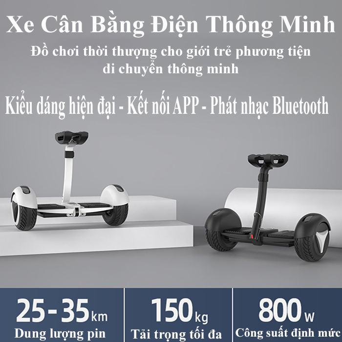 XE ĐIỆN CÂN BẰNG ANS134 XE THĂNG BẰNG THÔNG MINH THẾ HỆ MỜI KIỂU DÁNG HIỆN ĐẠI NHỎ GỌN KẾT NỐI APP PHÁT NHẠC BLUETOOTH ĐỘNG CƠ KÉP MẠNH MẼ BÁNH 10 INCH CHỐNG TRƯỢT