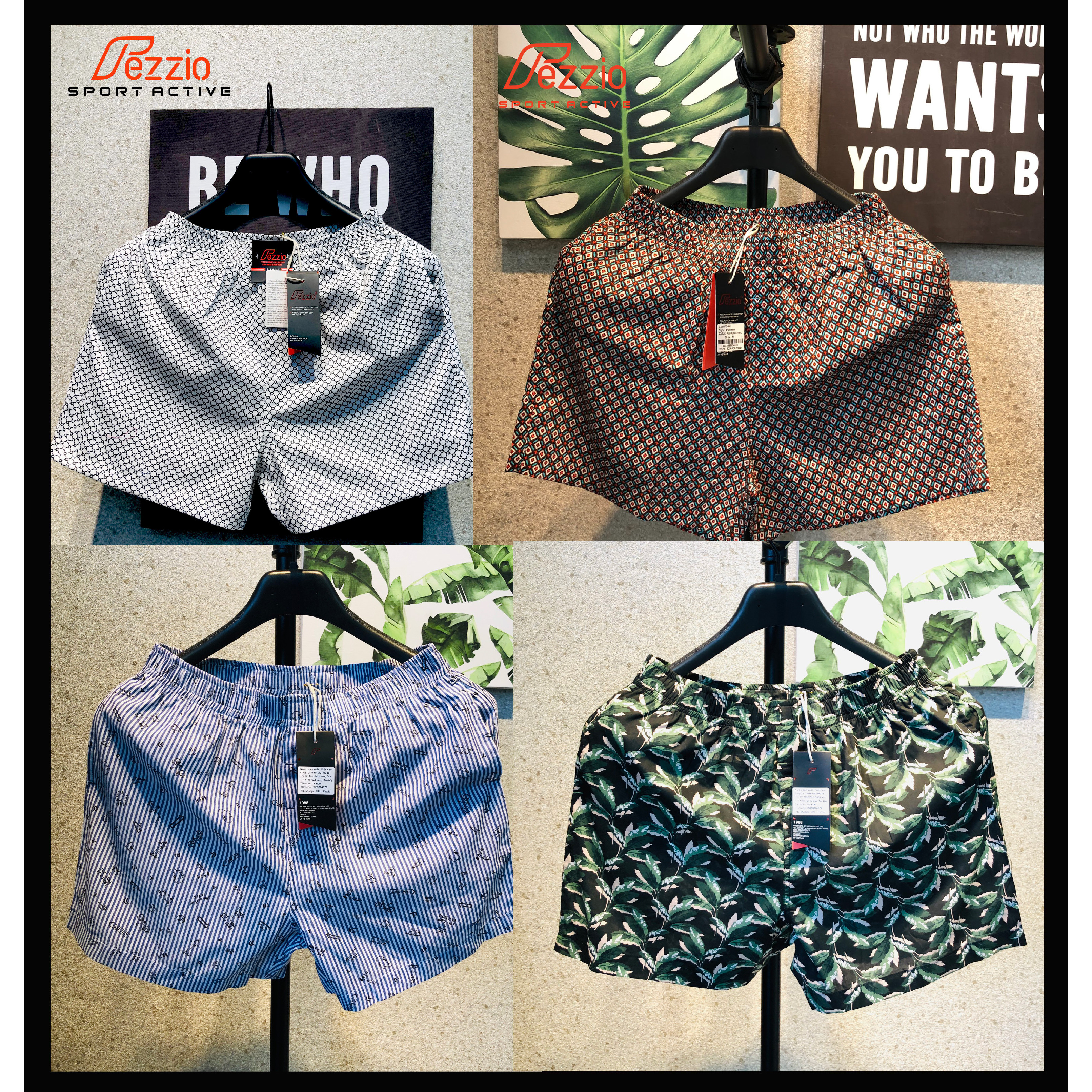 Combo 4 quần ngủ kate cotton có túi sườn thương hiệu Fezzio