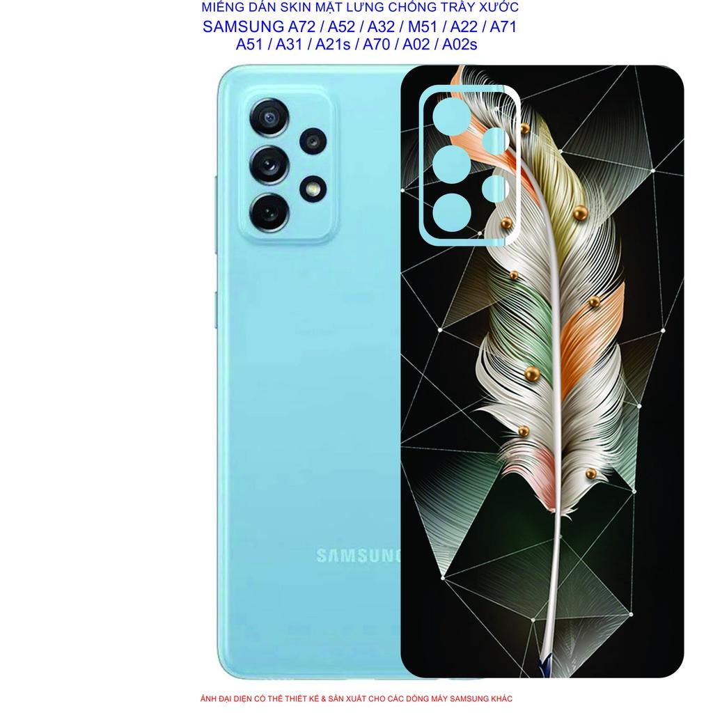 Miếng Dán Skin mặt lưng dành cho SAMSUNG A72 / A52 / A32 / A22 / M51 / A71 / A51 / A31 / A21s / A12 / A02 / A02s chống trầy xước