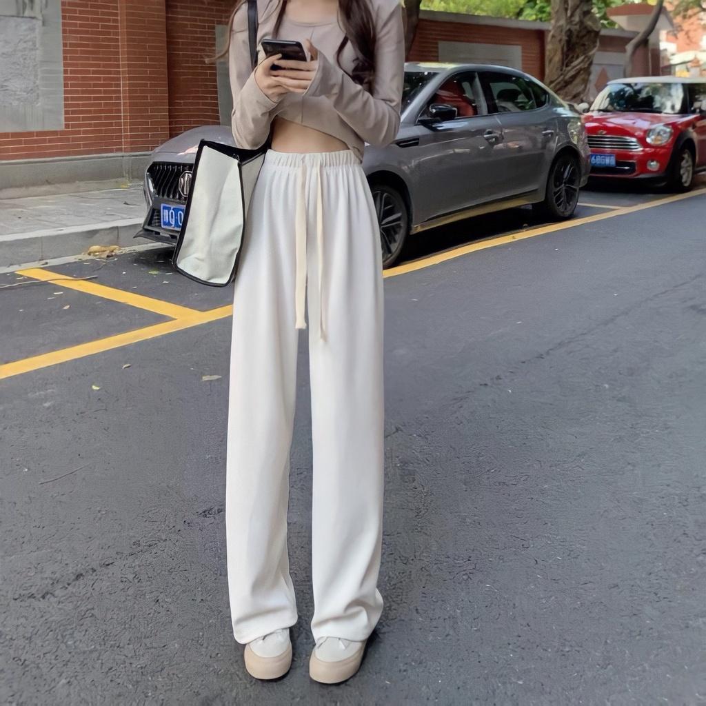 Quần Culottes Nữ Ống Rộng Dây Rút To Cạp Chun Vải Nhung 3 Màu Siêu Xinh