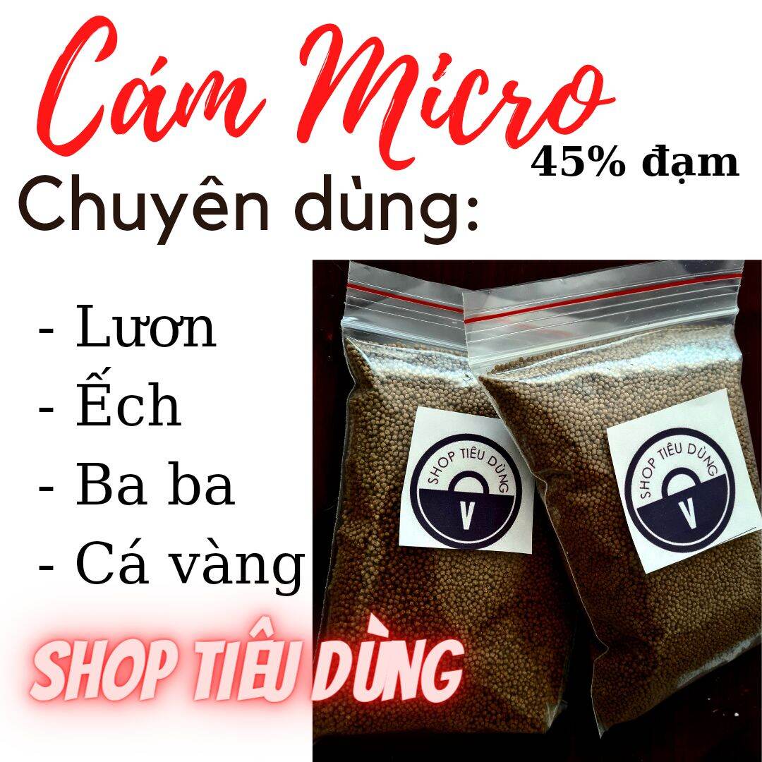 5 kg Cám MICRO 1mm 45% đạm thức ăn cho lươn , ếch , ba ba, cá vàng , cá chép koi , betta , guppy , baba cám micro