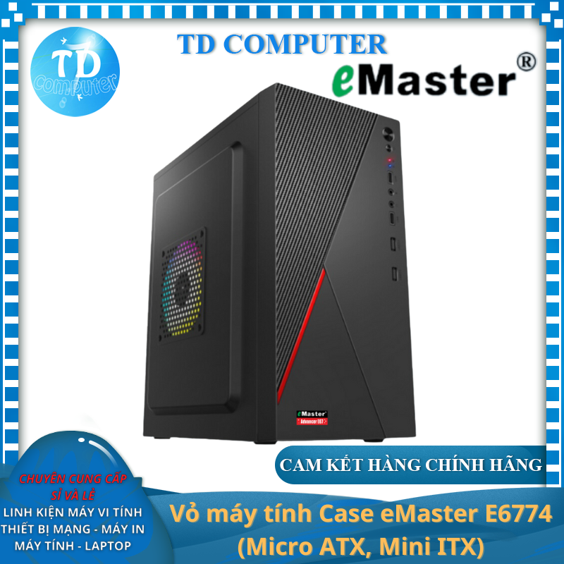 Vỏ máy tính Case eMaster E6774 (Micro ATX, Mini ITX) - Hàng chính hãng Hằng Thịnh phân phối