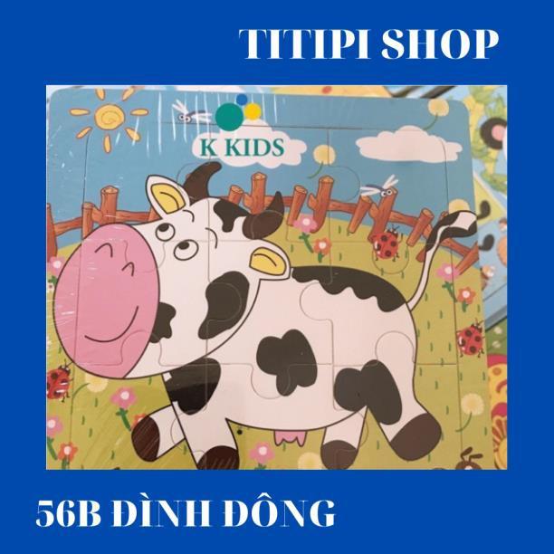 Bộ 3 Tranh Gỗ Ghép Hình Con Vật Ngộ Nghĩnh Cho Bé