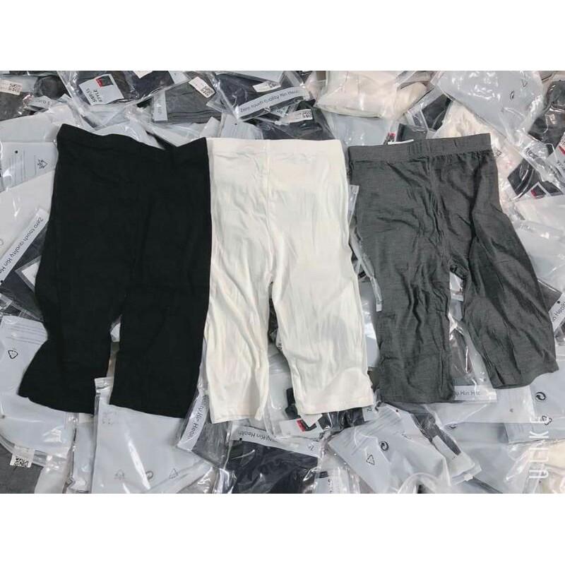 Quần legging lửng cotton zip dày dặn mềm mát co giãn thoải mái size M và L