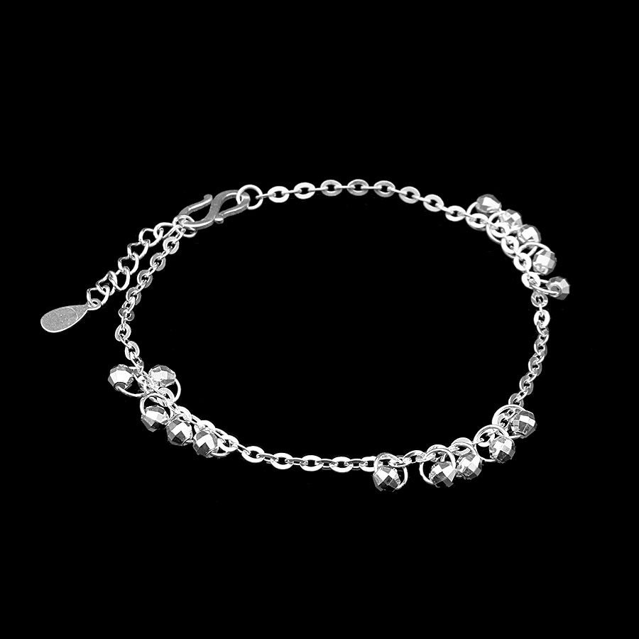 Lắc Tay Nữ Bạc Hiểu Minh LTU527 Bi Phay