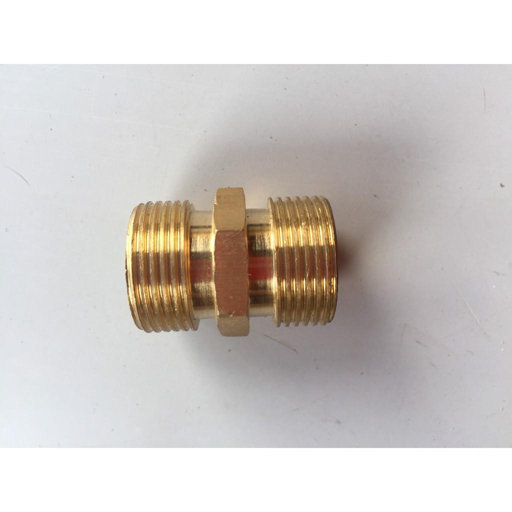 Khớp nối đồng 2 đầu dây áp lực ren ngoài 22mm