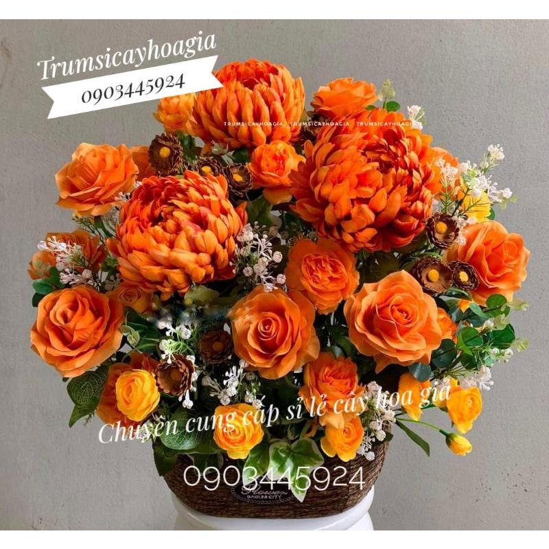Cúc Phú Quý Đại Đoá cao cấp trang trí Decor- Hoa Giả Cao Cấp