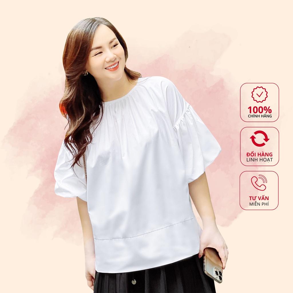 Áo sơ mi trắng nữ Freesize, tay chuông thời thượng, thoải mái, trendy, dễ phối đồ Peony - ALINE TOP