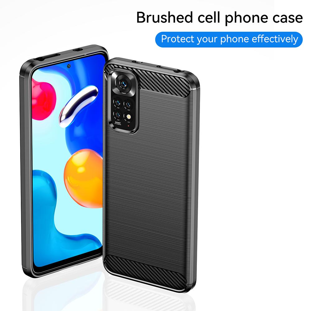 Ốp lưng dành cho Xiaomi Redmi Note 11/11S 4G silicone mềm Carbon phay xước chống sốc chống vân tay