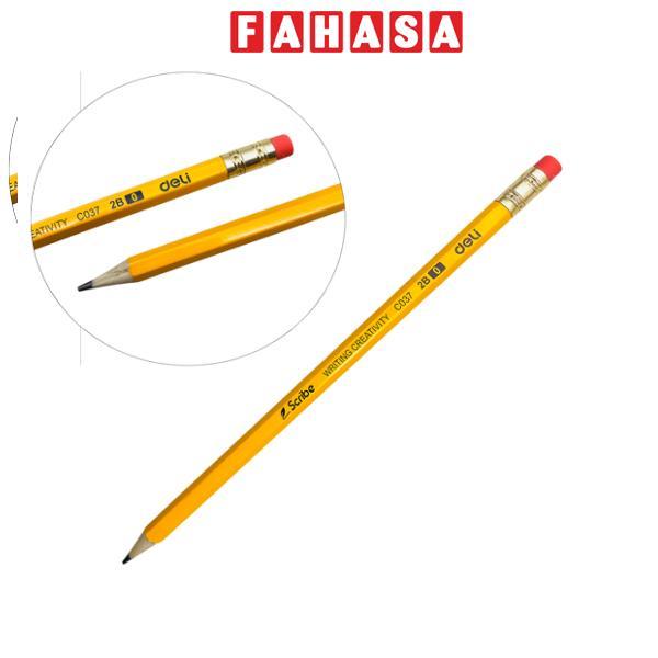 Bút Chì Lục Giác 2B - Deli EC037-2B-CAI - Màu Vàng
