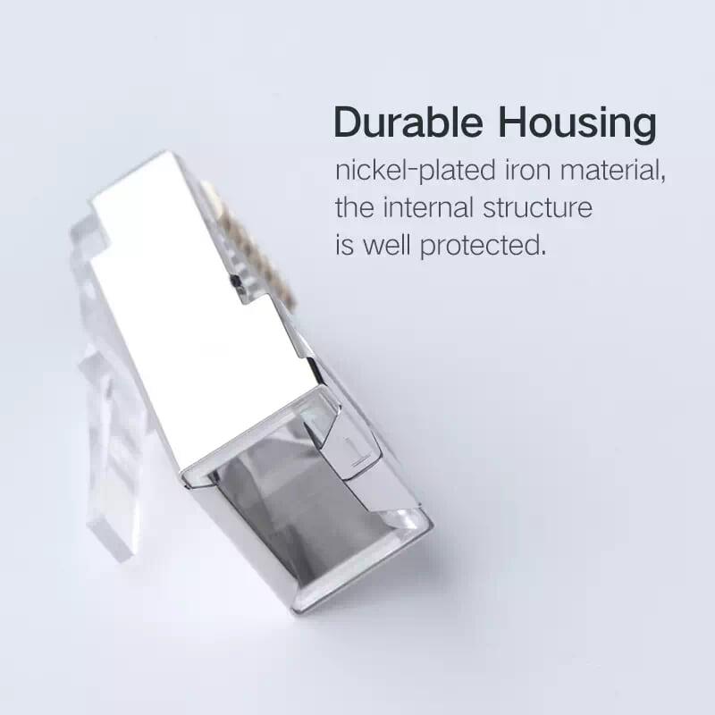 Ugreen UG50247NW111TK 50pcs Đầu bấm mạng RJ45 chuẩn Cat6 + Cat6e bọc inox chống nhiễu - HÀNG CHÍNH HÃNG