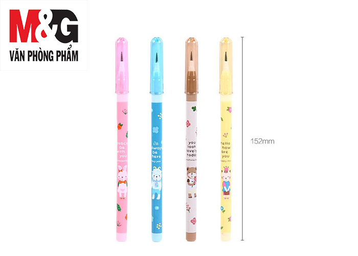 Bút chì khúc M&G AMPQ1602 thân có hình Mèo, Thỏ, Gấu
