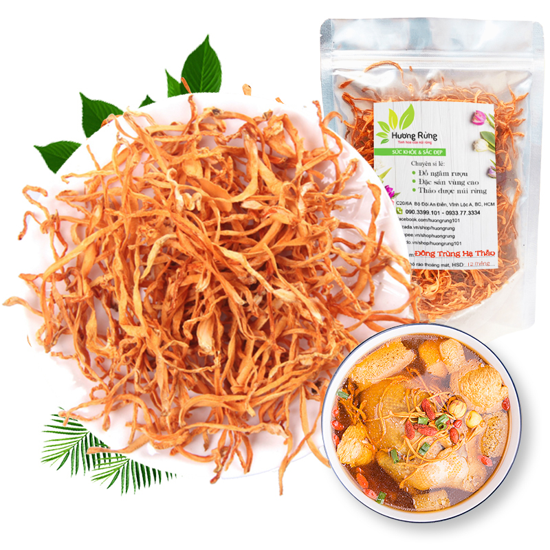 ĐÔNG  TRÙNG HẠ THẢO 100g sấy khô, thượng hạng, tăng cường miễn dịch, bồi bổ cơ thể