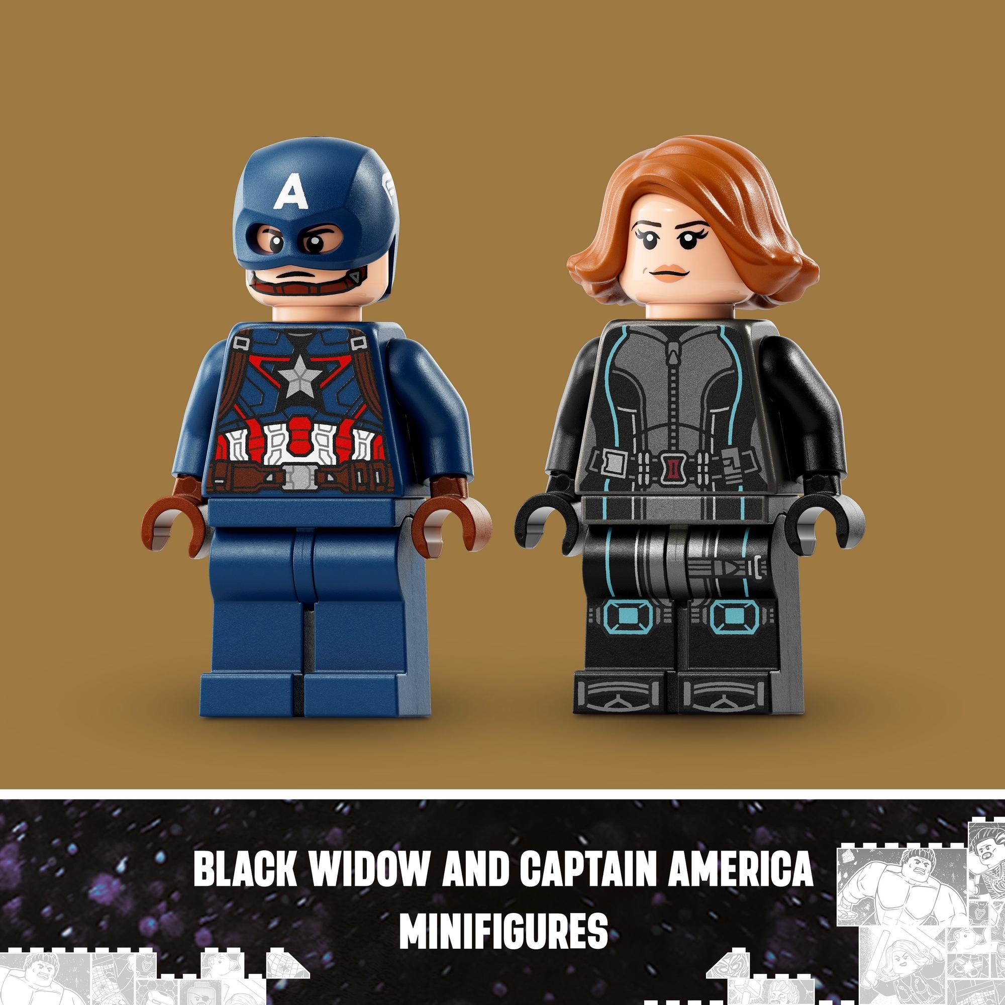LEGO SUPERHEROES 76260 Đồ chơi lắp ráp Cuộc rượt đuổi Captain America & Black Widow (130 chi tiết)