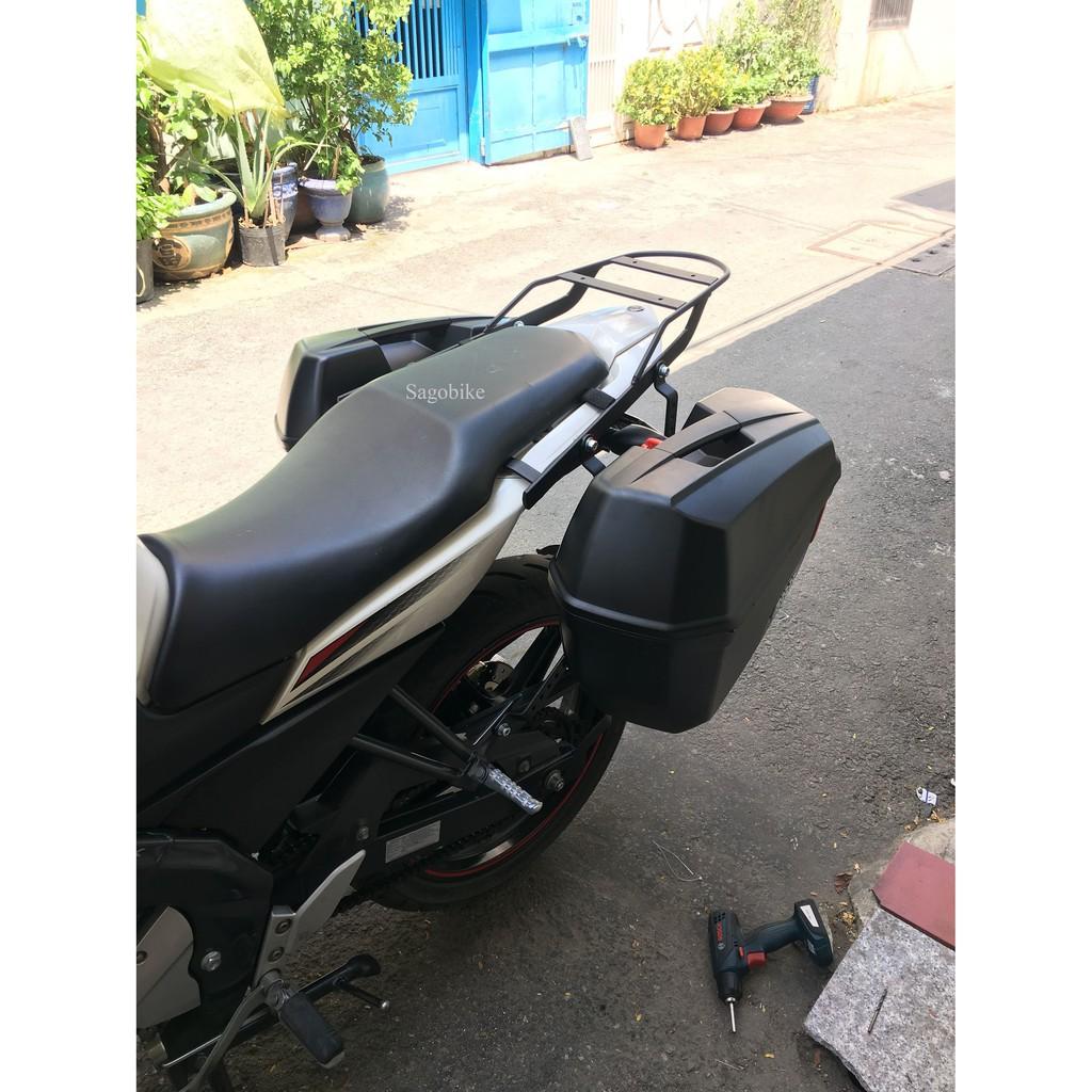 Thùng hông Givi E22NS_OR và baga hông SBLFZ150i, baga sau gắn cho xe FZ 150i