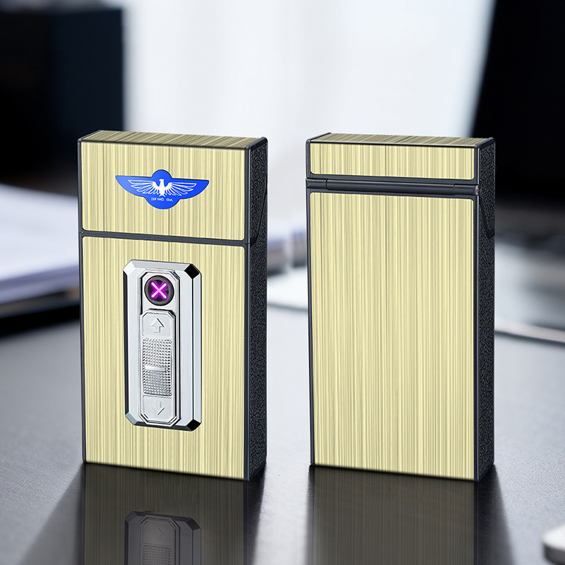 Bật Lửa Điện Plasmas Kiêm Hộp Đựng Thuốc 20 Điếu Dài Slim B09