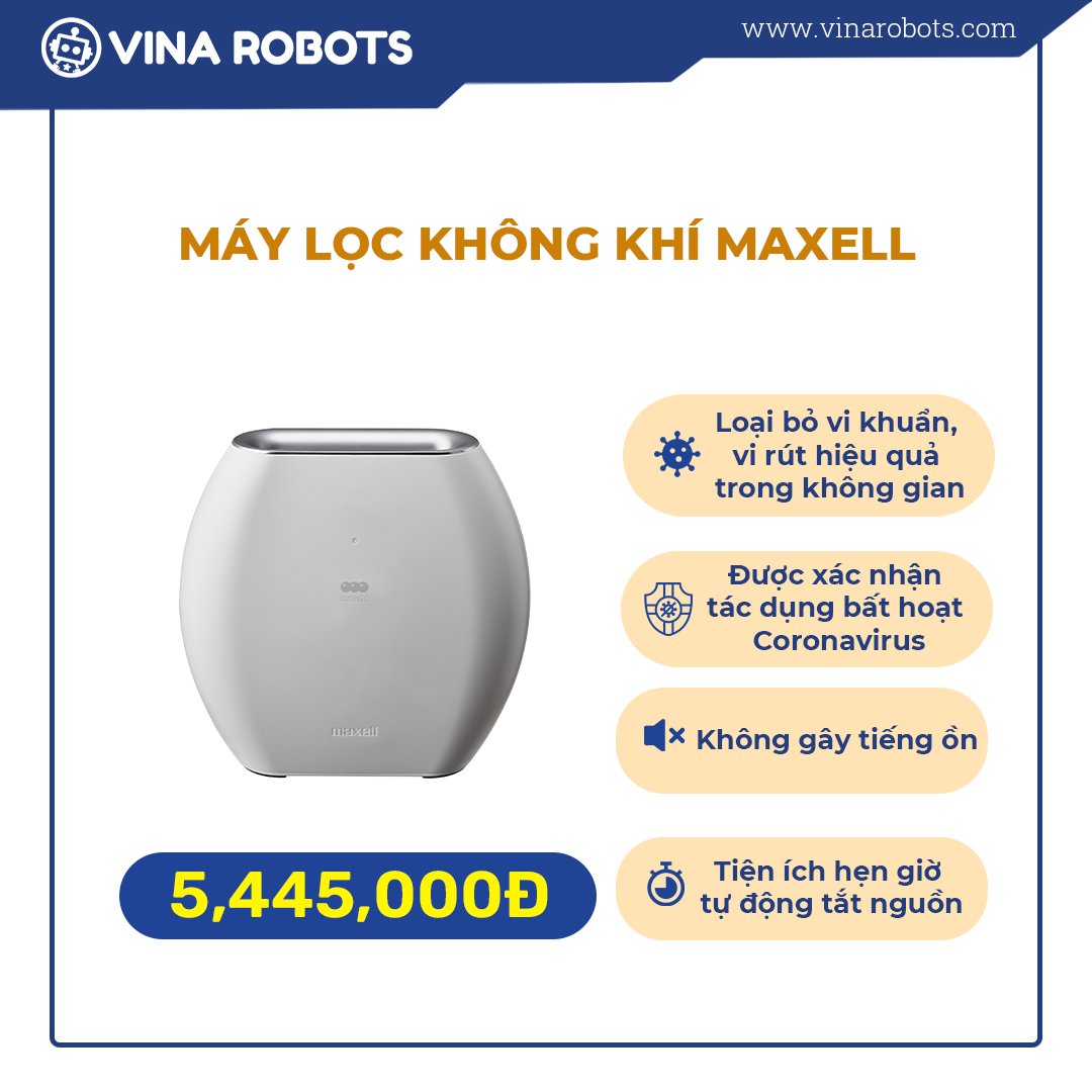 [HÀNG CHÍNH HÃNG] MÁY LỌC KHÔNG KHÍ DIỆT KHUẨN MAXELL OZONE AERO MXAP- AE270 (ĐEN)