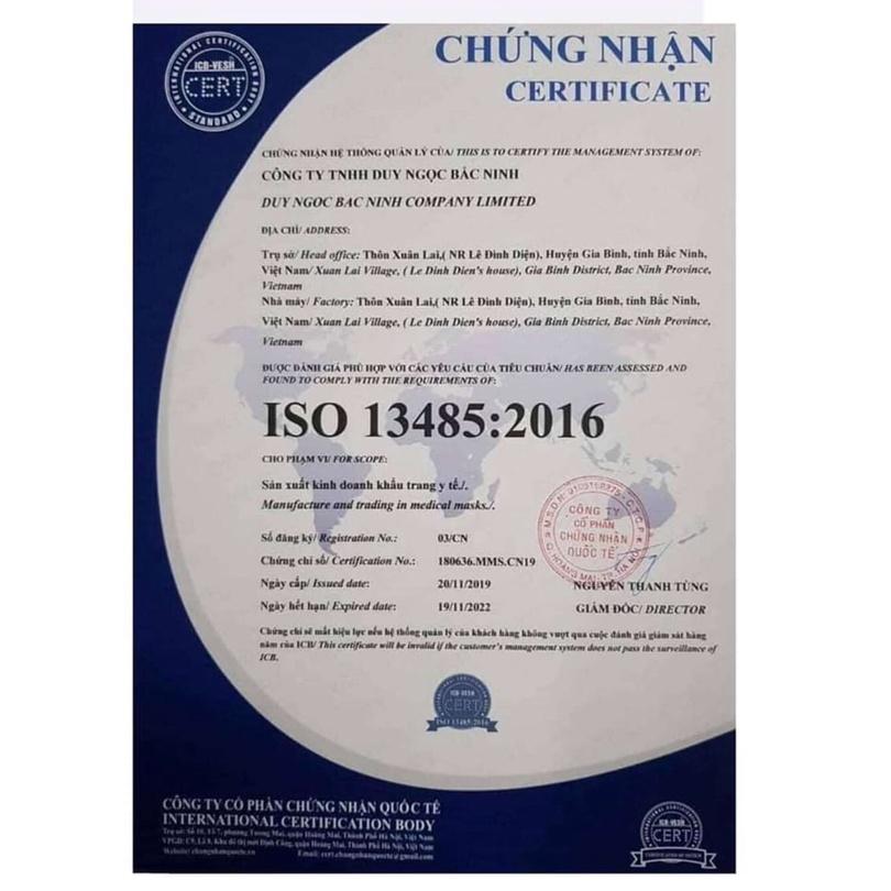 100 Khẩu trang KF94 Duy Ngọc, DN MASK, tiêu chuẩn Hàn quốc KF94, màu trắng