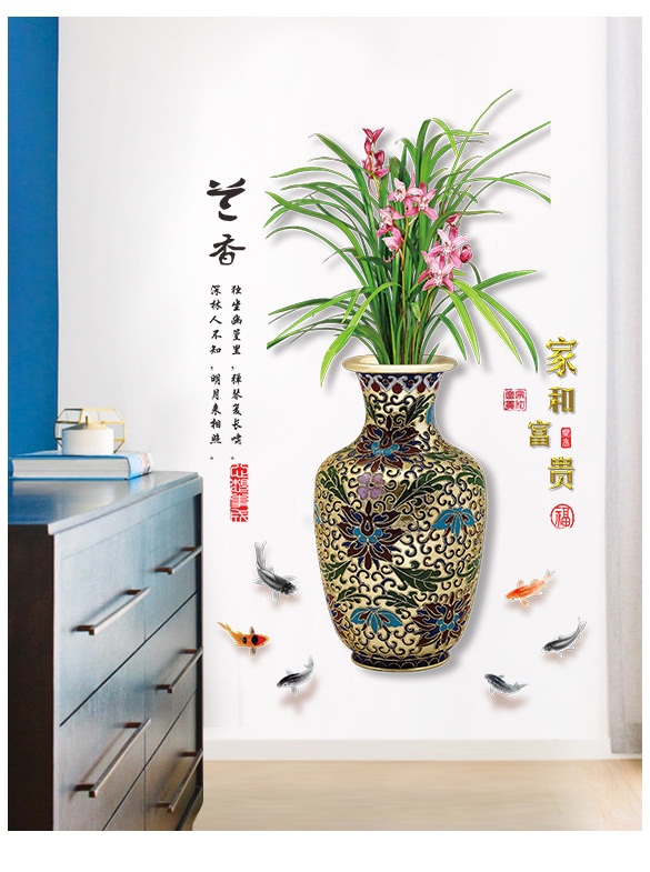 Decal dán tường 3D Hoa phong lan đẹp-- Hàng cao cấp