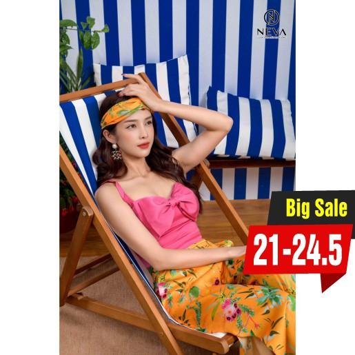 Áo 2 dây croptop NEVA tạo hình nơ trước trước ngực Bộ biển T110037