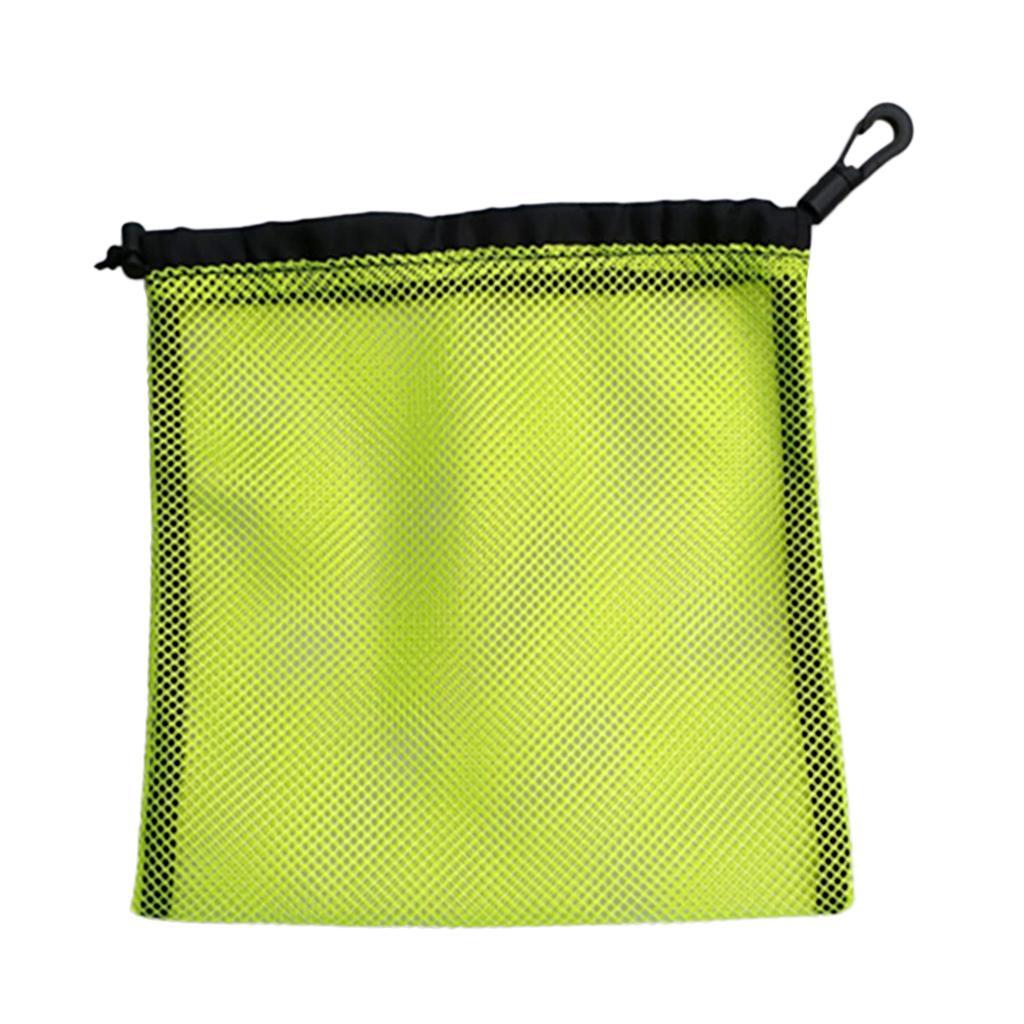 2x Nylon Mesh Nets Bag Pouch Golf Tennis  Balls Carrying Holder Storage Bag with Drawstring Closure &