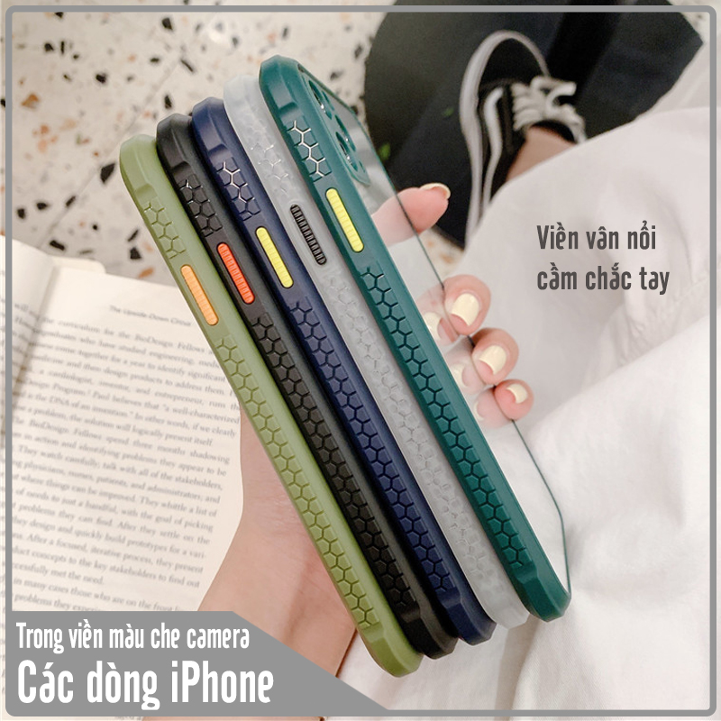 Ốp lưng chống sốc trong viền màu cho iPhone 12 Pro Max-12 Pro-12 / iPhone 11-11 Pro-11 Pro Max / iPhone X-XS-XR-XS Max / iPhone 7 Plus-8 Plus
