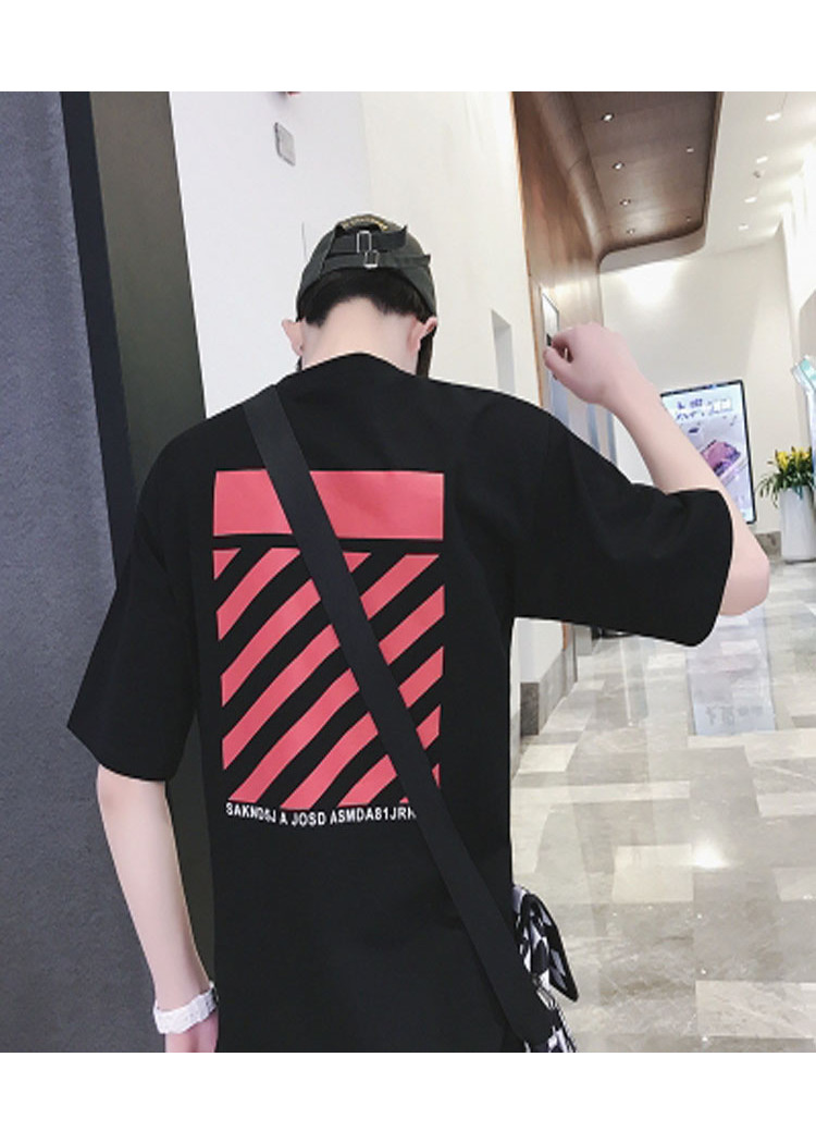 Áo T-shirt nam, cổ tròn, cộc tay, họa tiết in hoa, phong cách Hàn Quốc, phù hợp cho mùa hè, kiểu dáng rộng rãi TA27