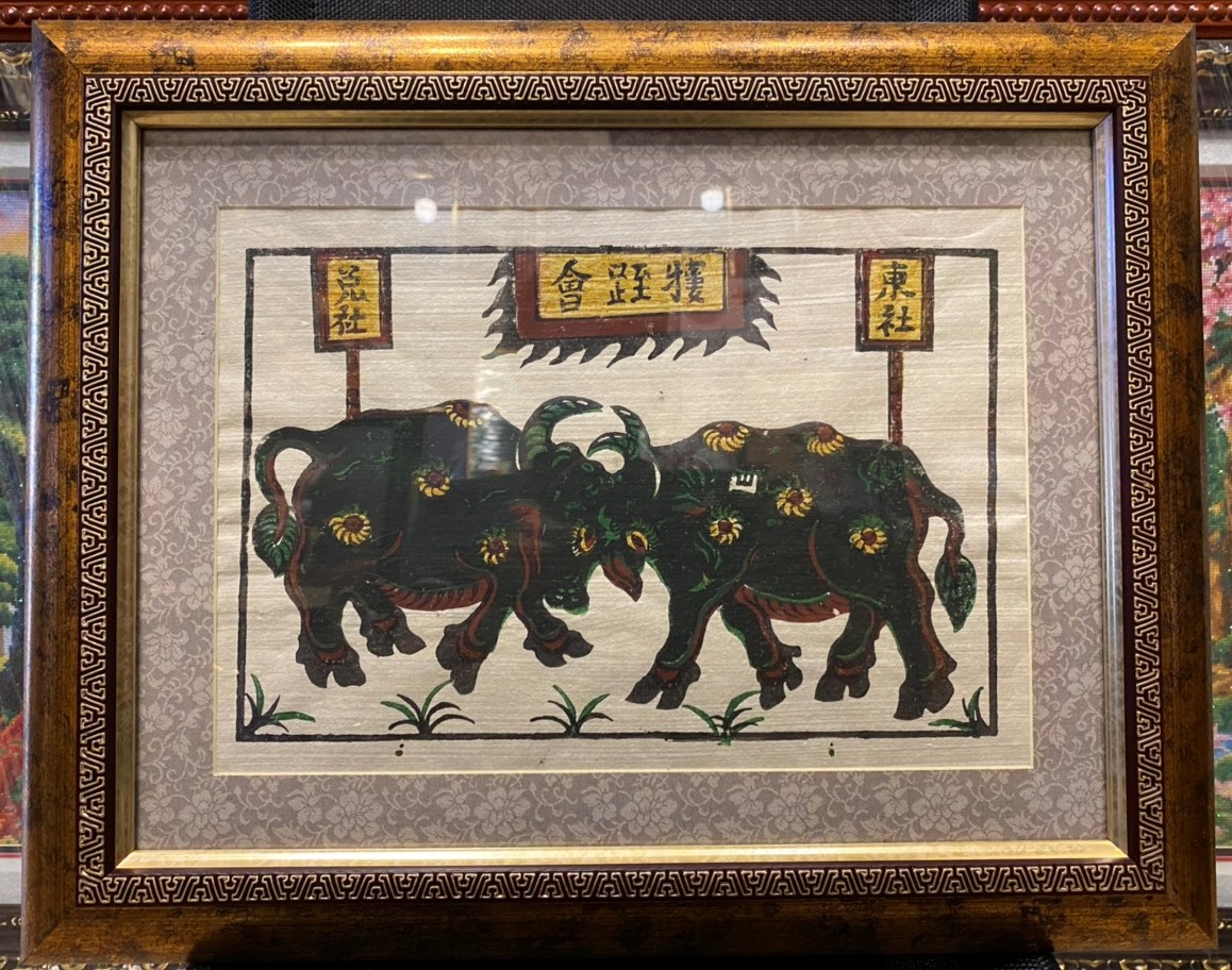 Tranh dân gian Đông Hồ - Chọi Trâu - H40