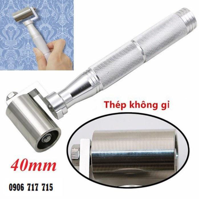 Con lăn giấy dán tường, lăn mí bản rộng 40mm bằng thép không gỉ, chống dính