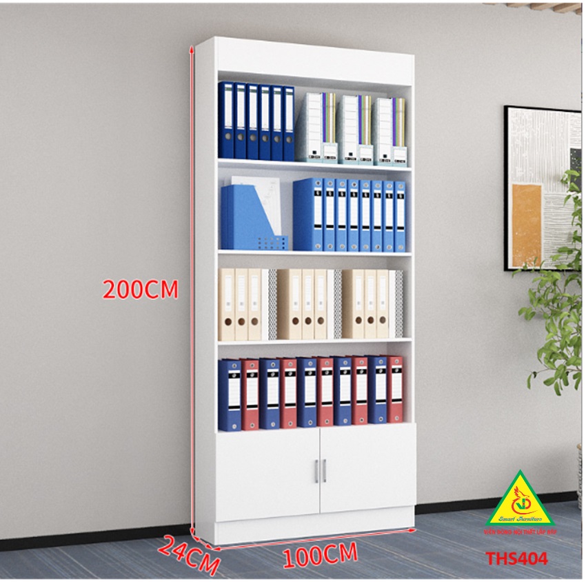 Tủ hồ sơ, tủ tài liệu, tủ văn phòng gỗ MDF THS404 - Nội thất lắp ráp Viễn Đông adv