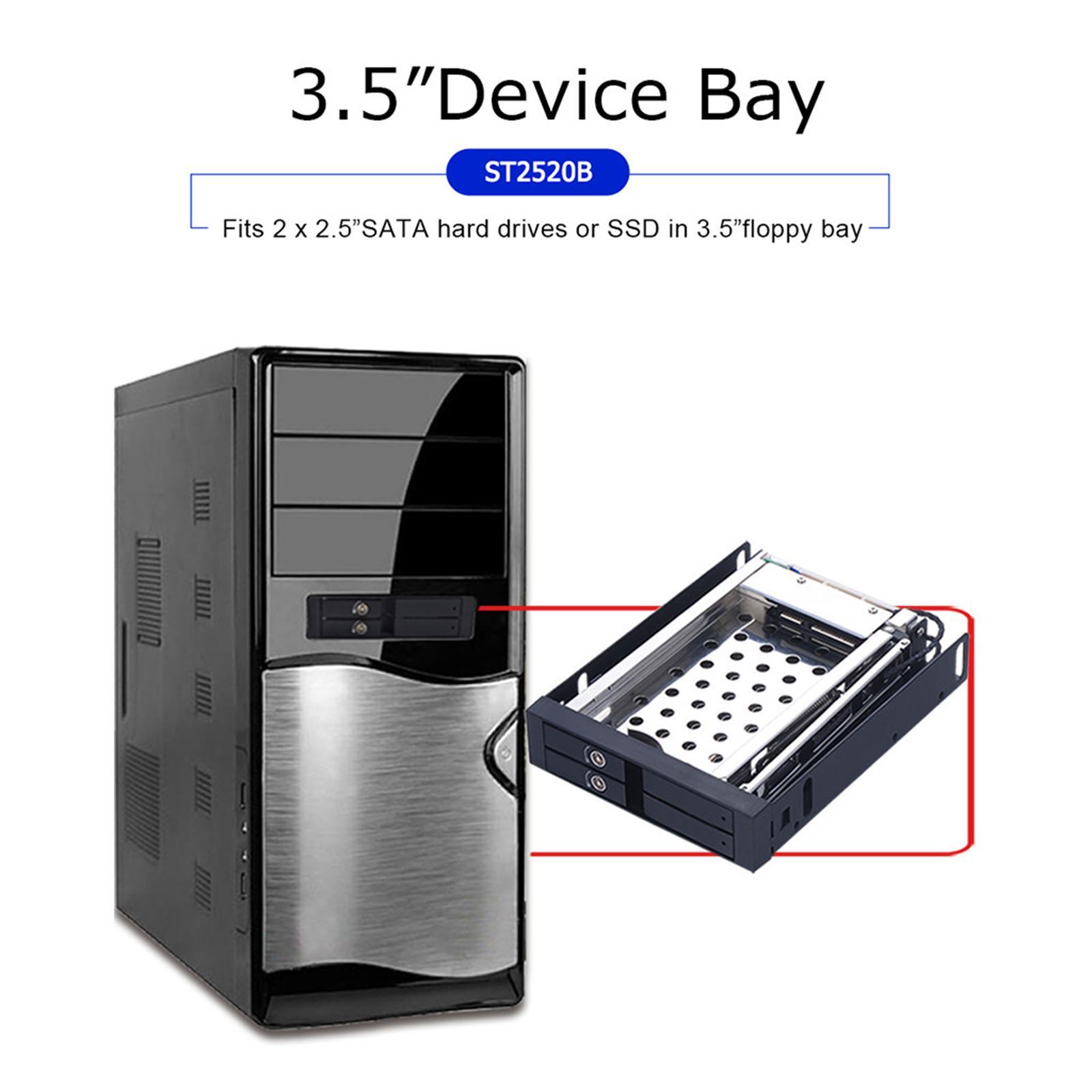 2.5'' SSD to 3.5'' Hard Disk Drive Mounting Bracket Kit SATA Power Cable