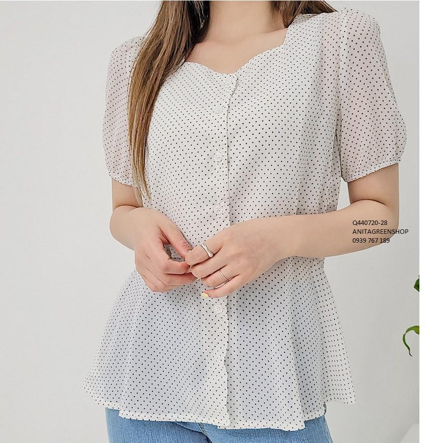 Q440720 ÁO KIỂU NỮ CHẤM BI