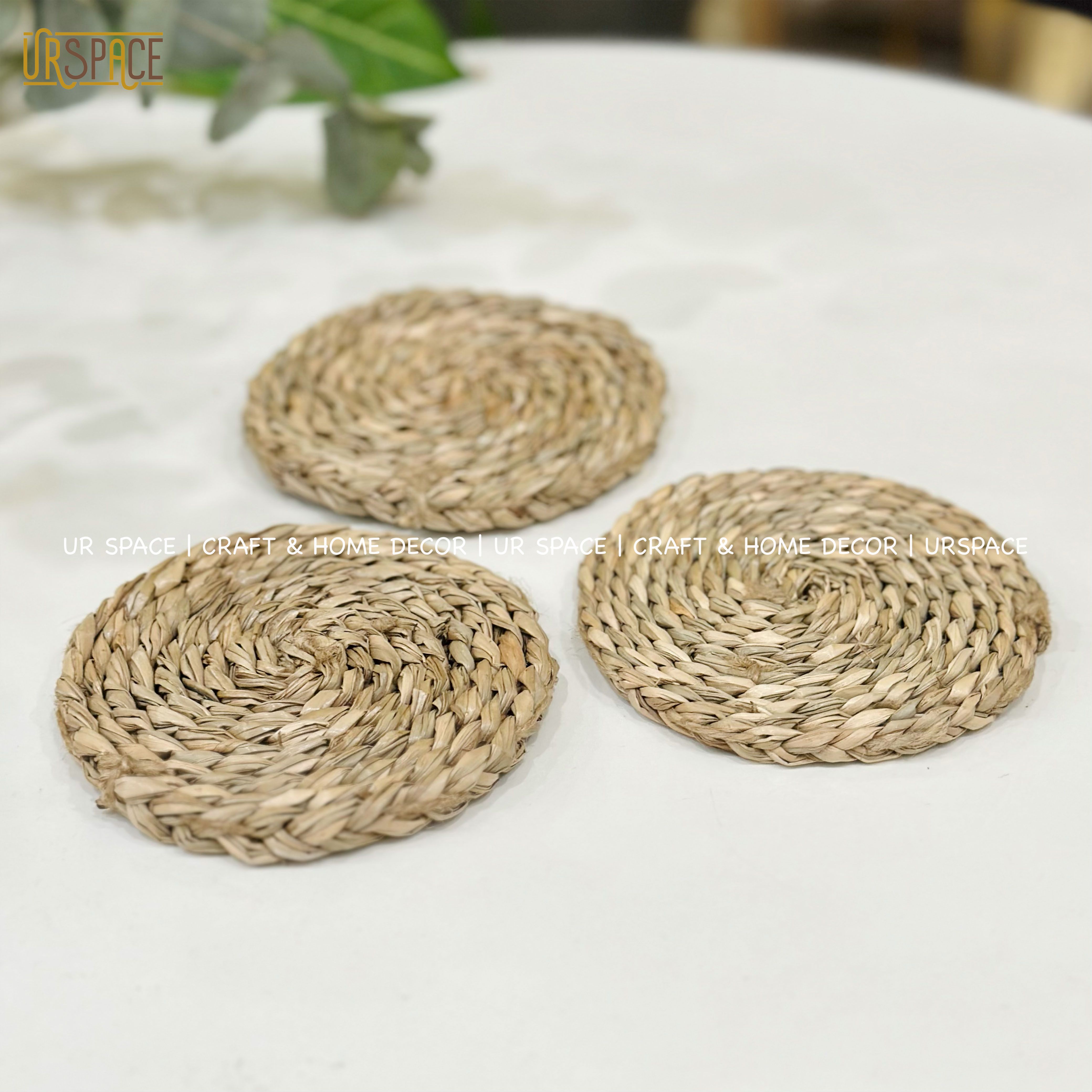 Tấm lót cói URSPACE hình tròn lót ly, chậu hoa trang trí decor / ROUND SEAGRASS PLACE MAT