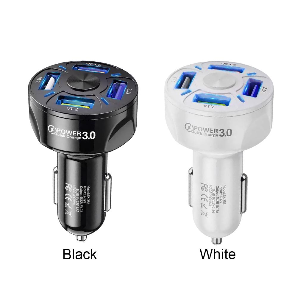 Bộ sạc điện thoại 4 Port Car Charge Quick Charge 35W Bộ chuyển đổi xe hơi nhanh Sạc nhanh