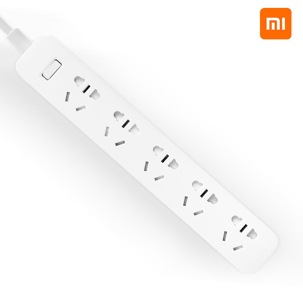 Xiaomi Power Strip with Grounded Surge Protector with 5 Outlets Ports with Flat Plug PowerPort Strip With Extension Cord