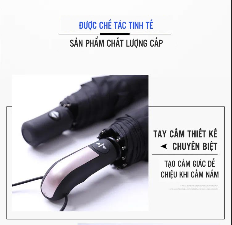 Ô dù tự động 12 nan 12 xương cao cấp kiên cố che 2 người đường kính che phủ 108cm