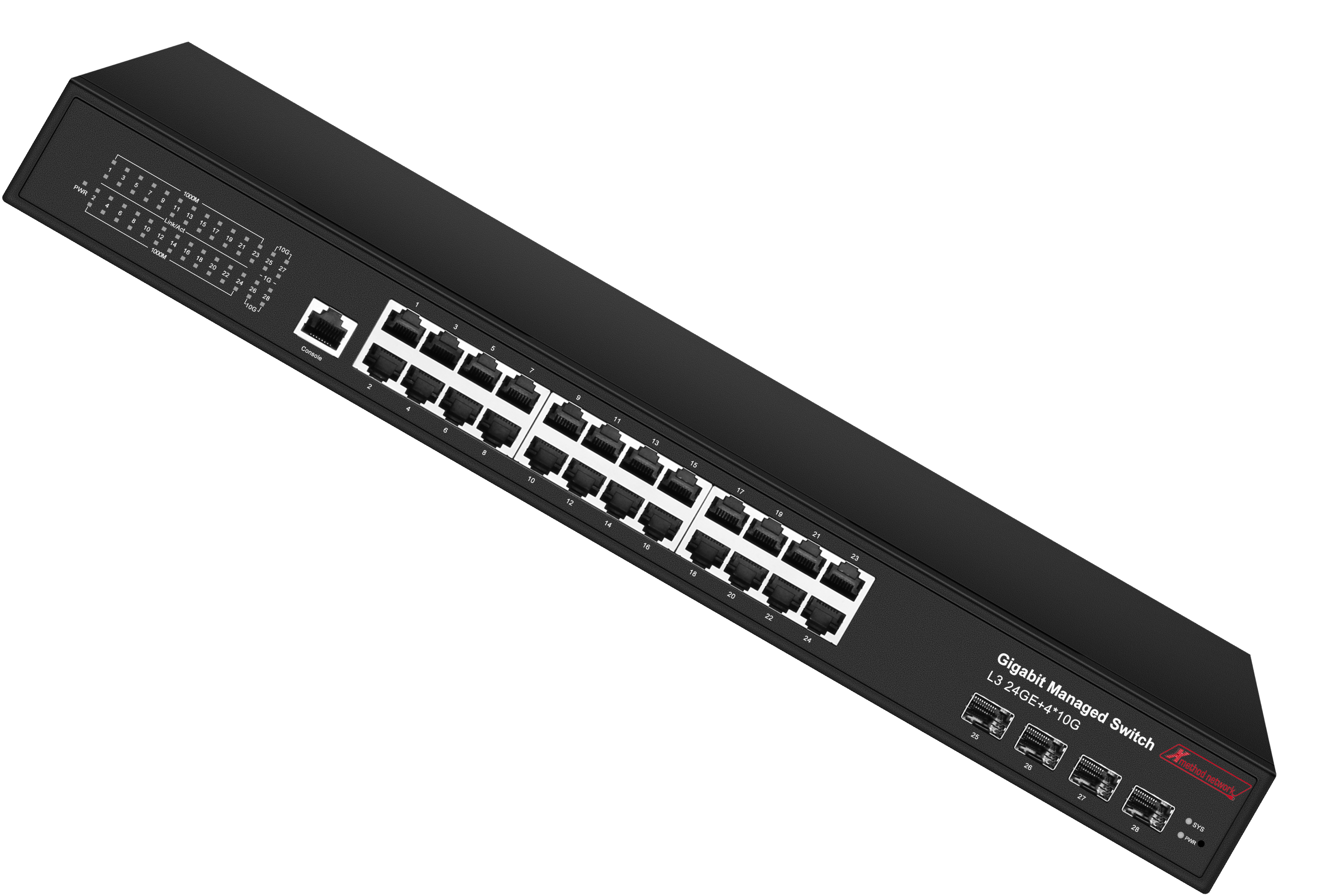 Bộ chuyển mạch 28-port managed Gigabit Ethernet Switch, 24-port PoE, 4 SFP - Xmethod Network - Hàng chính hãng